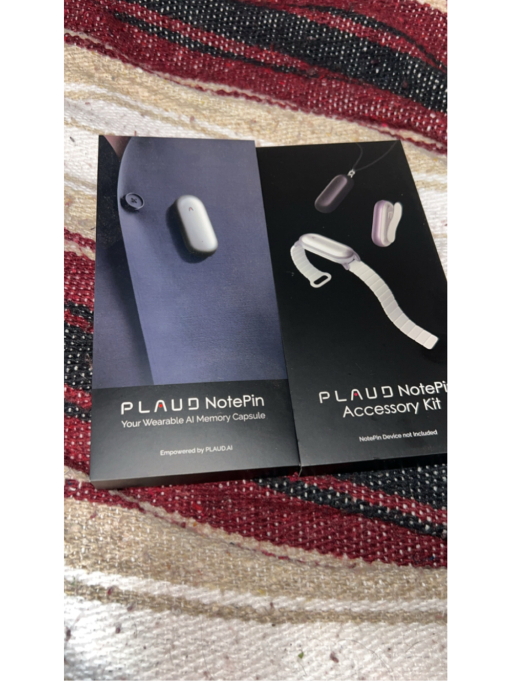 Unisex PLAUD NotePin Wearable AI Memory Capsule & Accessory Kit, Silver/White